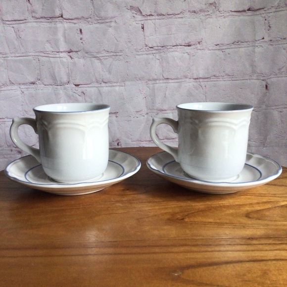 Vintage Floral Expressions Stoneware Cup and Saucers - Set of 2 - Picture 3 of 9